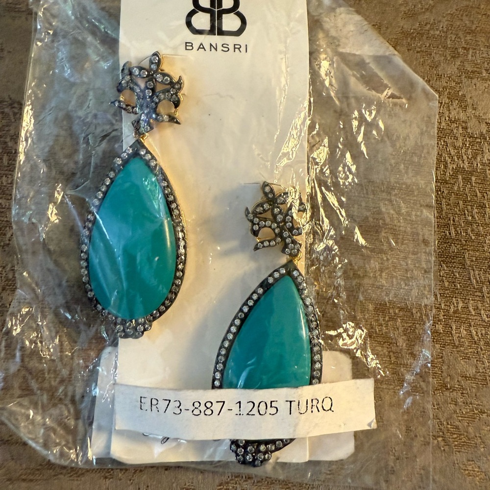 Turquoise and Silver Drop Earrings